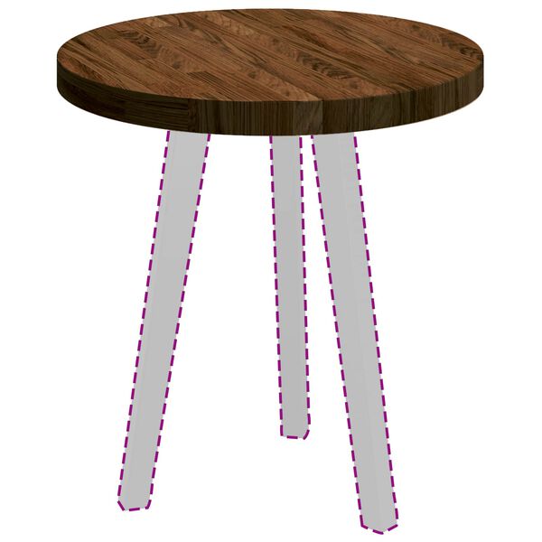 vidaXL Table Top Dark Brown &Oslash; 50 x 4 cm Solid Oak Wood