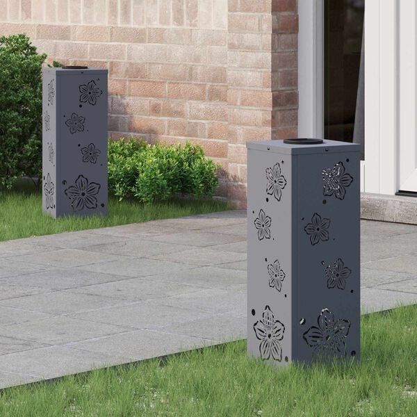 vidaXL Solar LED Pathway Light 2 pcs Anthracite Cold Rolled Steel