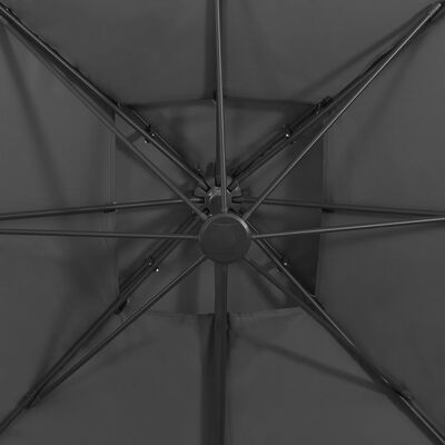 vidaXL Cantilever Umbrella with Double Top 300x300 cm Anthracite