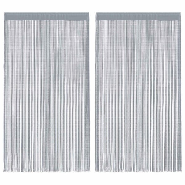 vidaXL String Curtains 2 pcs Light Grey 140x250 cm