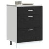 vidaXL Kitchen Base Cabinet with Drawer Black Oak 60 x 46 x 81.5 cm