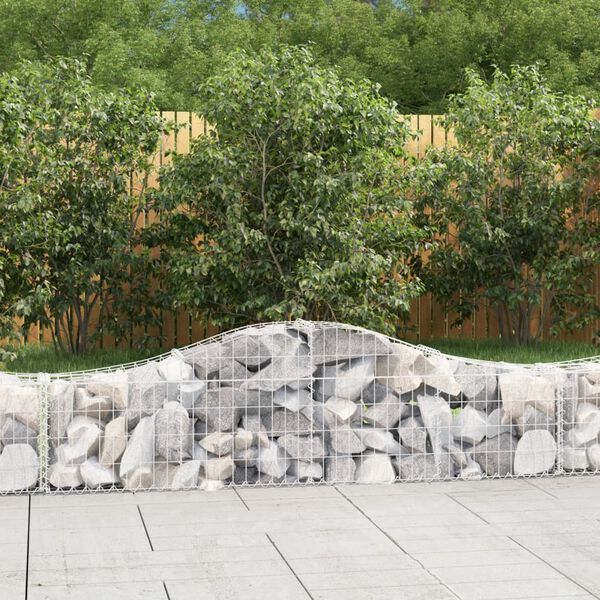 vidaXL Arched Gabion Baskets 9 pcs 200x30x40/60 cm Galvanised Iron