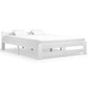 vidaXL Bed Frame without Mattress White Solid Pine Wood 140x200 cm