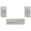 vidaXL TV Wall Cabinet Set 4 pcs Concrete Grey Engineered Wood