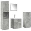 vidaXL 5 Piece Bathroom Furniture Set Concrete Grey Engineered Wood