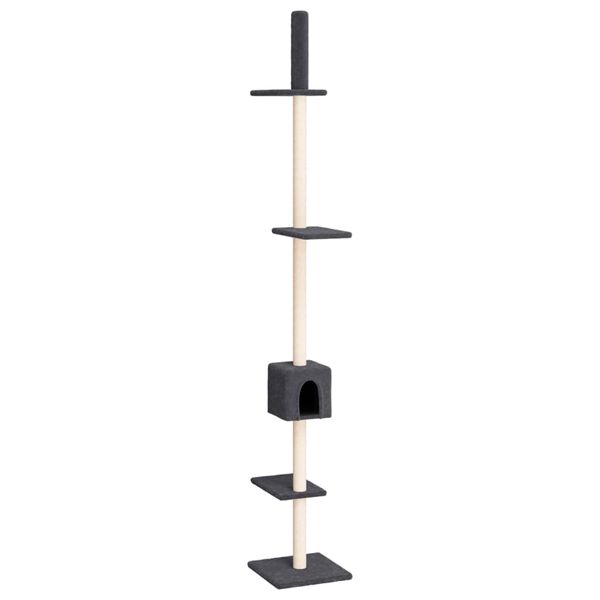 vidaXL Floor to Ceiling Cat Tree Dark Grey 250.5-276.5 cm
