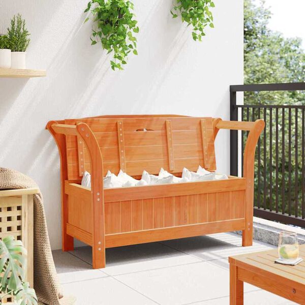 vidaXL Garden Storage Bench Brown 119 x 76 x 44cm Solid pine wood