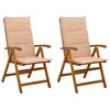 vidaXL Reclining Garden Chairs 2 pcs Natural Solid Acacia Wood