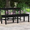 vidaXL 2-Seater Garden Bench Black 159.5x44x45 cm Solid Wood Pine