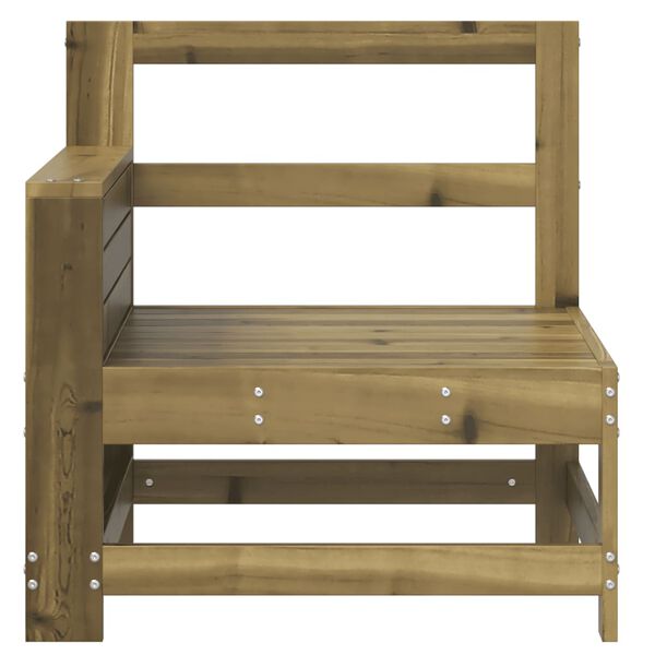 vidaXL Garden Armrest Sofa with Side Table Impregnated Wood Pine