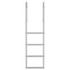 vidaXL 4-Step Dock Ladder Silver 45 &times;11.5 &times;162 cm Aluminum