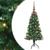 vidaXL Corner Artificial Christmas Tree Green 120 cm PVC and Metal
