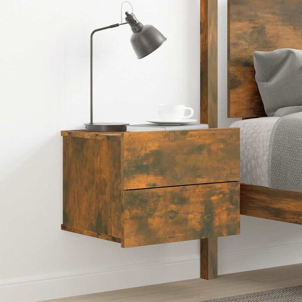 vidaXL Bedside Cabinets Smoked Oak 40x30x30 cm Engineered Wood