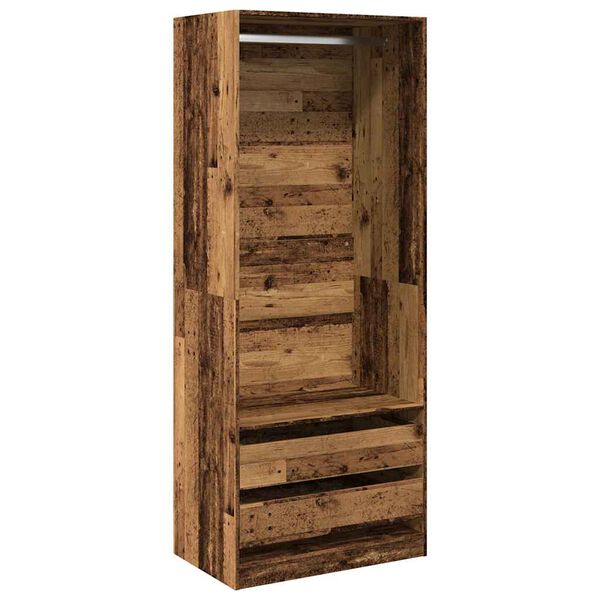 vidaXL Wardrobe Old Wood 80x50x200 cm Engineered Wood
