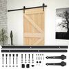 vidaXL Sliding Door Natural and Black 80 x 210 cm Solid Pine Wood