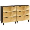 vidaXL Sideboard Set 2 pcs 120 x 33 x 75 cm Solid Mango Wood