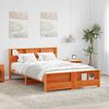 vidaXL Bed Frame with Headboard Wax Brown 150 x 200 cm Engineered Wood
