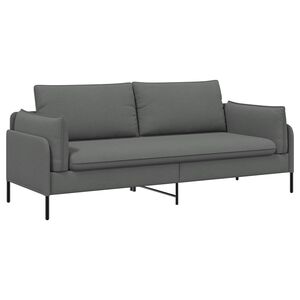 vidaXL 3-Seater Sofa Dark Grey 222 x 81 x 89 cm Fabric