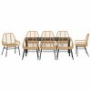 vidaXL Garden Dining Set 9 pcs Brown Poly Rattan