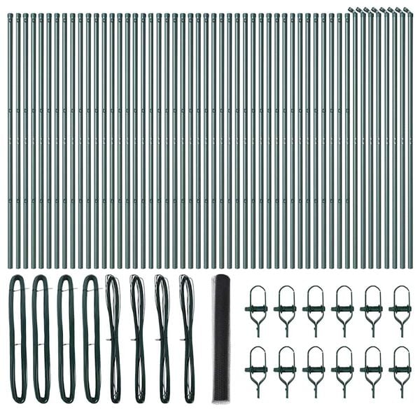 vidaXL Fence Post Grey 100 x 1.2 m (25 mm mesh) Steel and PVC