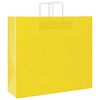 vidaXL Paper Bags 250 pcs with Handles Yellow 54x15x49 cm