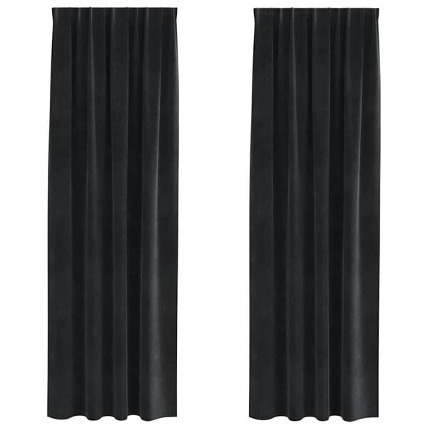 vidaXL Blackout Curtains 2 pcs Black 140 x 260 cm Velvet