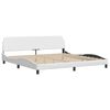 vidaXL Bed Frame without Mattress "Zadar" White 200x200 cm Faux Leather