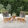 vidaXL Garden Chairs 2 pcs Grey Solid Wood Acacia and Polypropylene