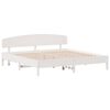vidaXL Bed Frame without Mattress White 180x200 cm Super King Solid Wood Pine