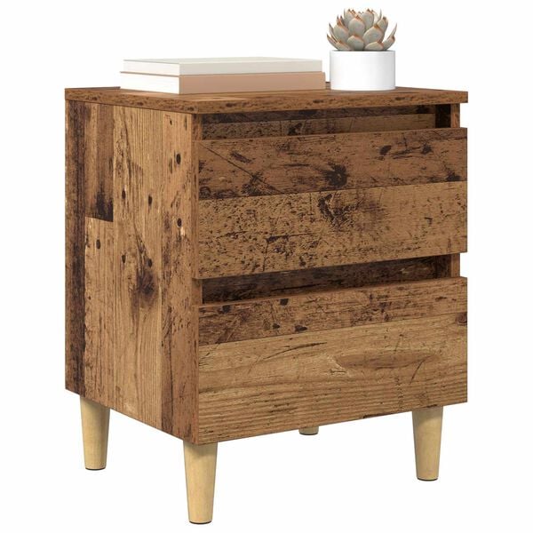 vidaXL Bed Cabinet Old Wood 40 x 35 x 50 cm Engineered Wood