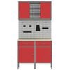 vidaXL Work Cabinet Set with Drawer with Shelf with Storage 6 pcs Red