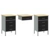 vidaXL Work Cabinet with Drawer 8 pcs Black 150 x 55 x 200 cm