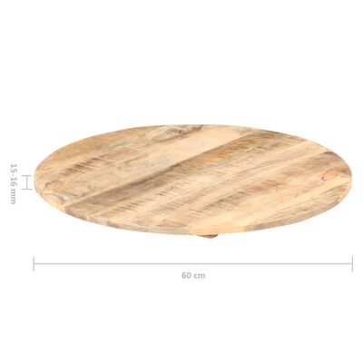 vidaXL Table Top Solid Mango Wood Round 15-16 mm 60 cm