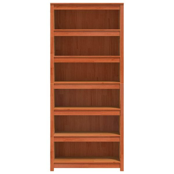 vidaXL Book Cabinet Wax Brown 80 x 35 x 183 cm Solid Pine Wood