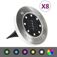 vidaXL Solar Ground Lights 8 pcs LED Lights RGB Colour
