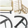 vidaXL Garden Dining Set 3 pcs Brown and Cream Poly rattan, steel
