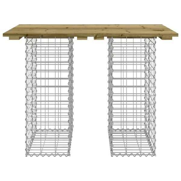 vidaXL Garden Table Gabion Design 100x70x72 cm Impregnated Wood Pine