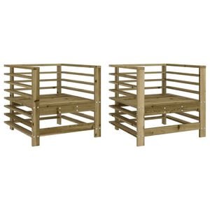 vidaXL Garden Chairs 2 pcs Impregnated Wood Pine