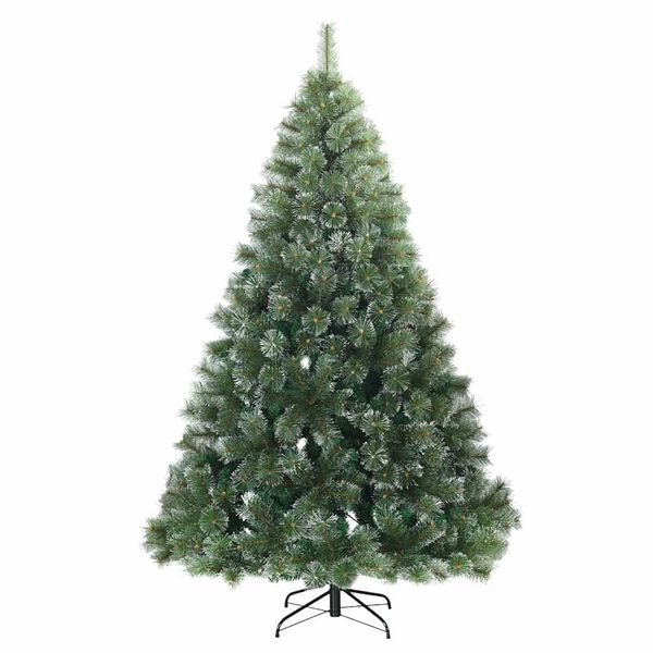 vidaXL Artificial Hinged Christmas Tree Snow Flocked Green 240 cm