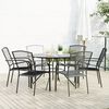 vidaXL Stackable Garden Chair Set 7 pcs Anthracite Powder-coated Steel