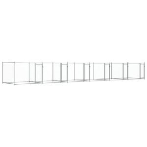 vidaXL Dog Cage with Doors Grey 12x2x1.5 m Galvanised Steel