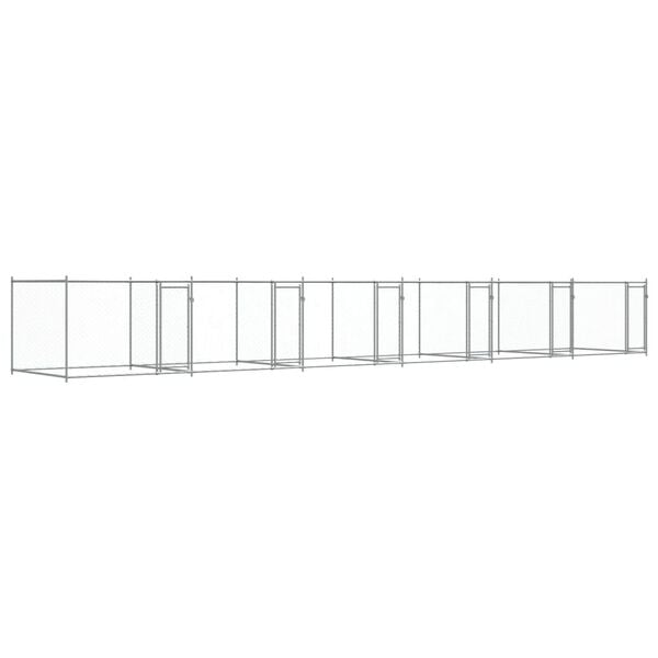 vidaXL Dog Cage with Doors Grey 12x2x1.5 m Galvanised Steel
