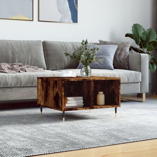 vidaXL Coffee Table Smoked Oak 60x50x36.5 cm Engineered Wood
