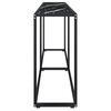 vidaXL Console Table Black Marble 200x35x75.5cm Tempered Glass