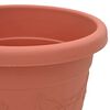 vidaXL Round Flower Pot 6 pcs Brick Red &Oslash; 34 x 28 cm Plastic