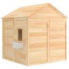 vidaXL Playhouse with Lockable Door and Flower Pots Solid Wood Fir