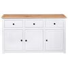 vidaXL Sideboard White 135x40x80 cm Solid Pinewood Panama Range