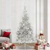 vidaXL Artificial Pre-lit Christmas Tree Silver 240 cm PET