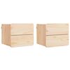 vidaXL Bedside Table 2 pcs Natural 39 x 34 x 33 cm Solid pinewood