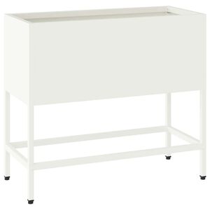 vidaXL Raised Garden Planter White 60 x 26 x 48 cm Steel